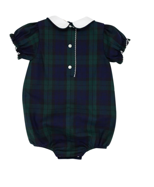 Bedford Bubble | Berwick Black Watch With Worth Avenue White & Nantucket Navy Bows