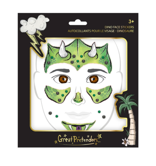 Dinosaur Face Stickers