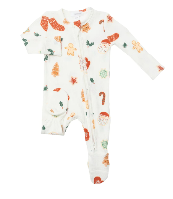 Waffle Bamboo Zipper Footie | Cookies