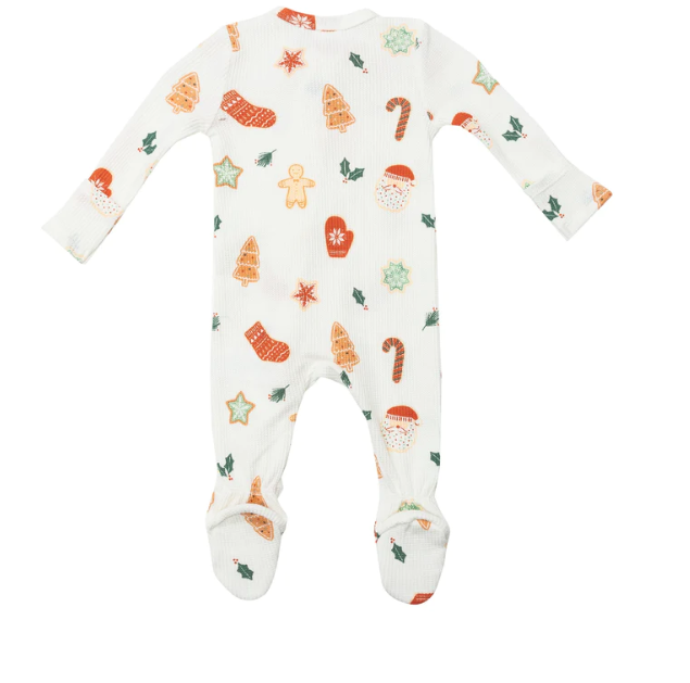 Waffle Bamboo Zipper Footie | Cookies