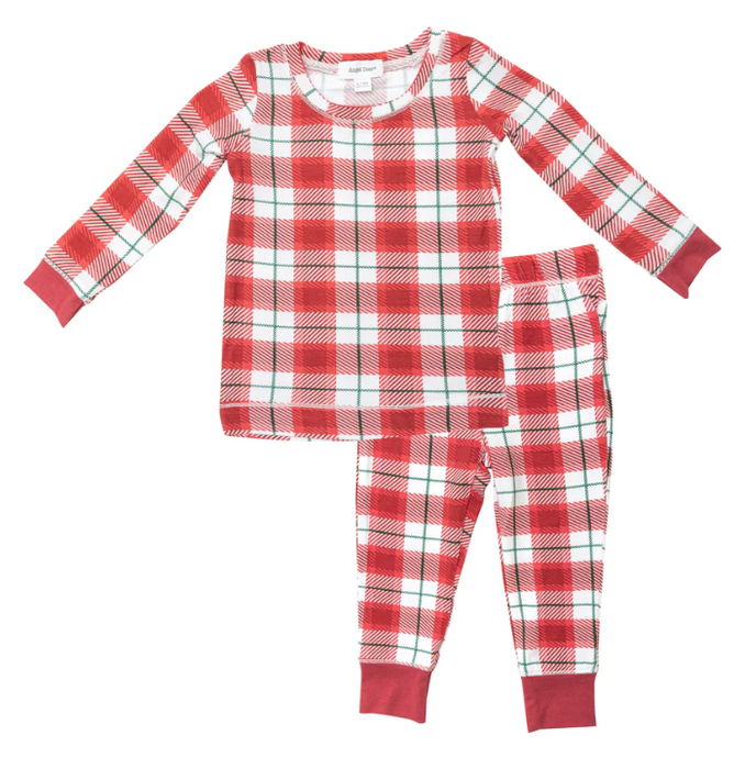 Bamboo Lounge Wear Set | Holiday Red Plaid