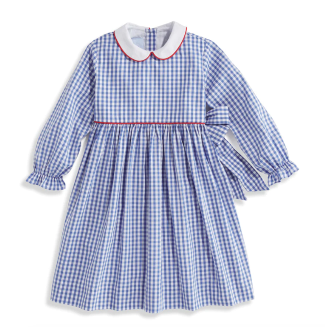 Peter Pan Long Sleeve Dress | Royal Soft Check