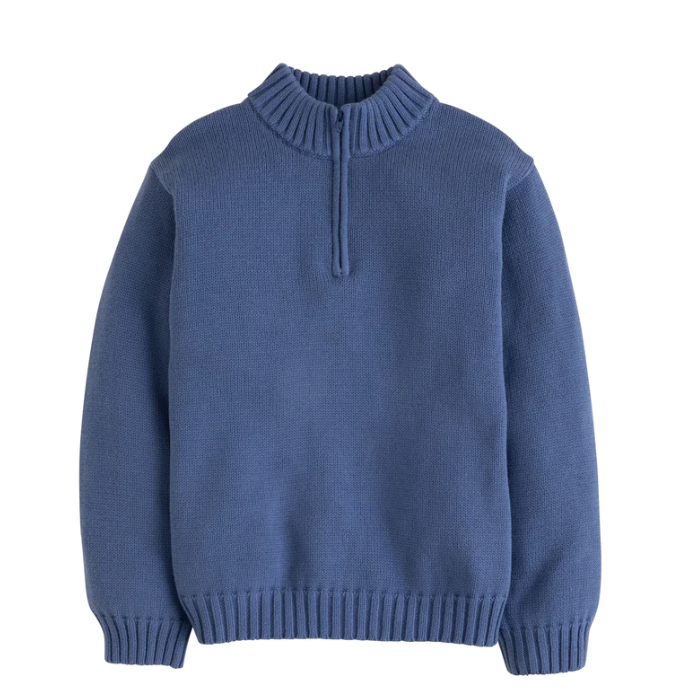 Quarter Zip Sweater | Gray Blue