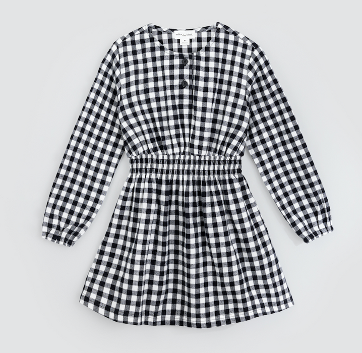 Girls Checkered Print Flannel Dress