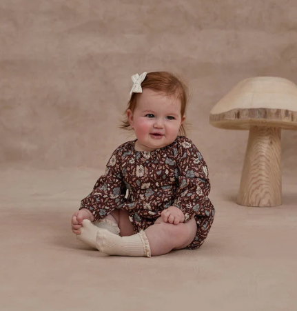 Long Sleeve Bubble Romper | Holiday Bloom