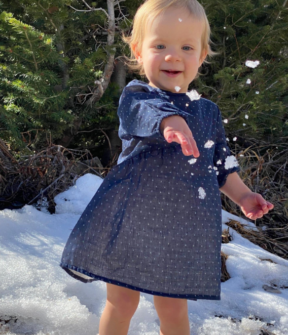 Tamsyn Dress | Navy Dot