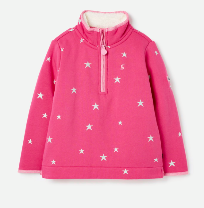 Fleece Lined Sweatshirt | Pink Stars
