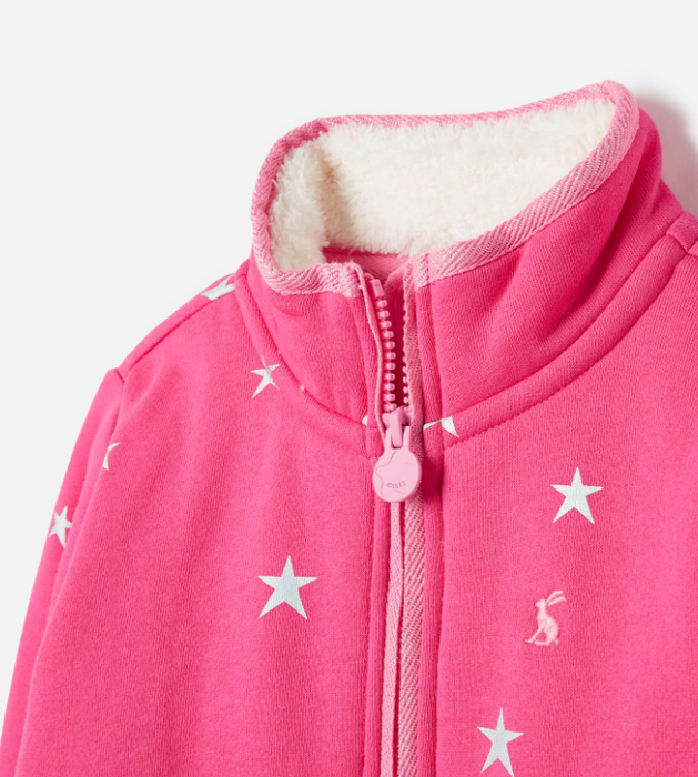 Fleece Lined Sweatshirt | Pink Stars