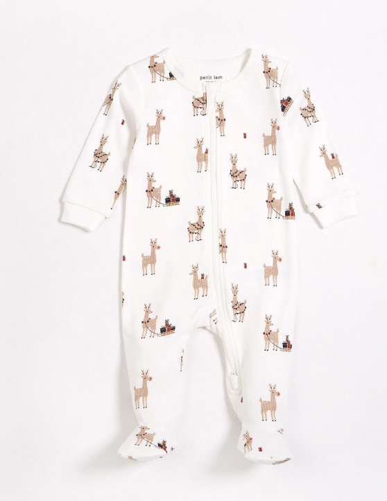 Rudy and Reindeer Print Sleeper | Off White