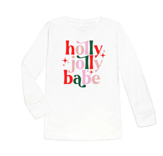 Holly Jolly Long Sleeve Shirt | White