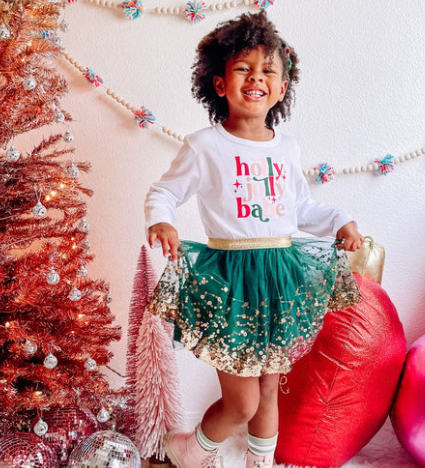 Holly Jolly Long Sleeve Shirt | White