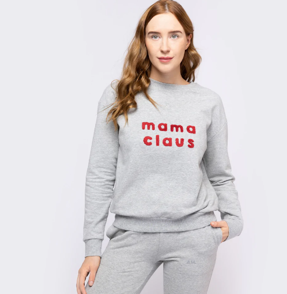 Mama Claus Sweatshirt | Heather Grey
