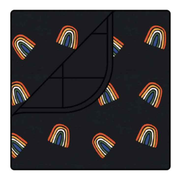 Kyte Baby Printed Baby Blanket Rust Rainbow Midnight
