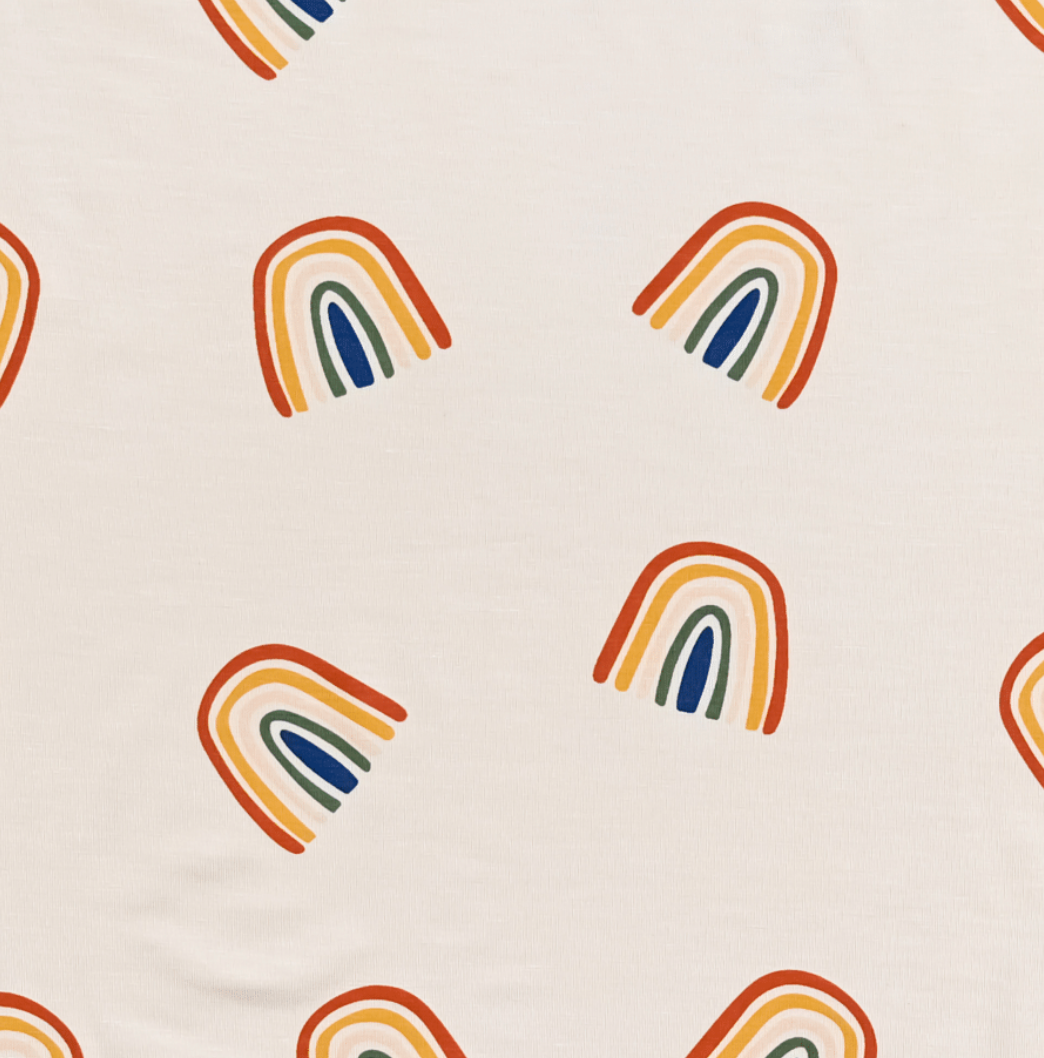 Kyte Baby Printed Toddler Blanket Rust Rainbow Oat