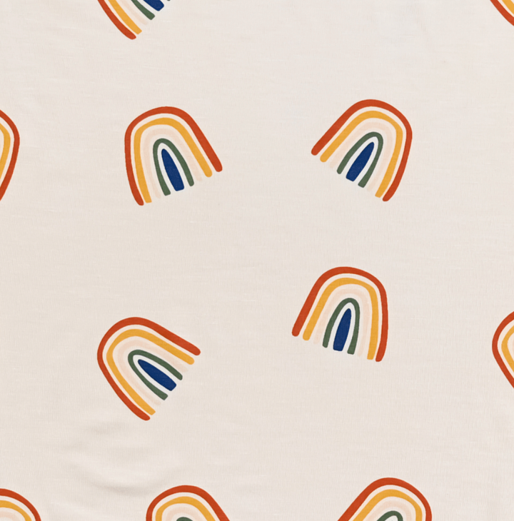 Kyte Baby Printed Toddler Blanket Rust Rainbow Oat