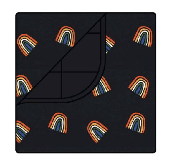 Kyte Baby Printed Toddler Blanket Rust Rainbow Midnight
