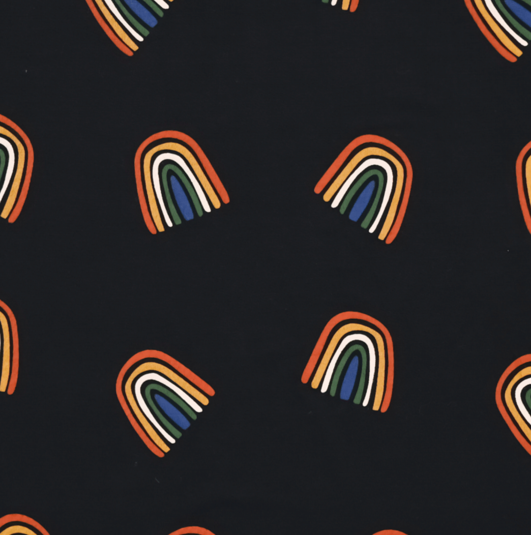 Kyte Baby Printed Crib Sheet Rust Rainbow Midnight