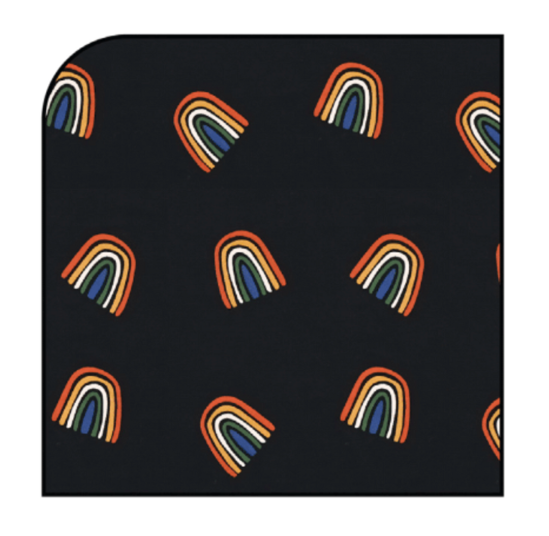 Kyte Baby Printed Crib Sheet Rust Rainbow Midnight