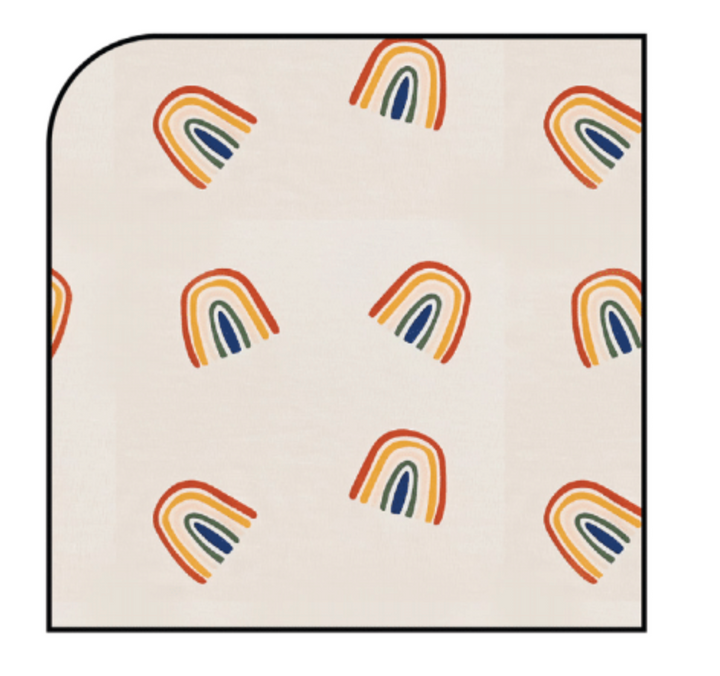 Kyte Baby Printed Crib Sheet Rust Rainbow Oat