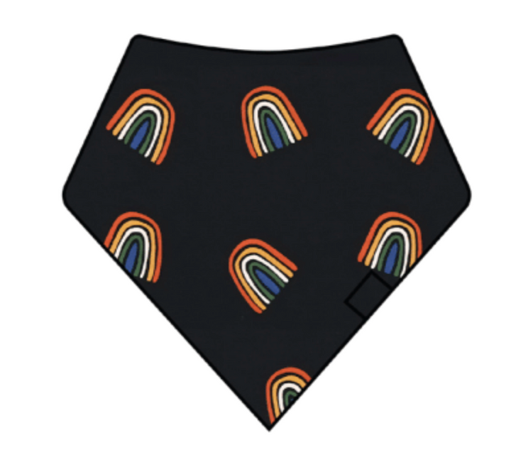 Kyte Baby Printed Bib Rust Rainbow Midnight