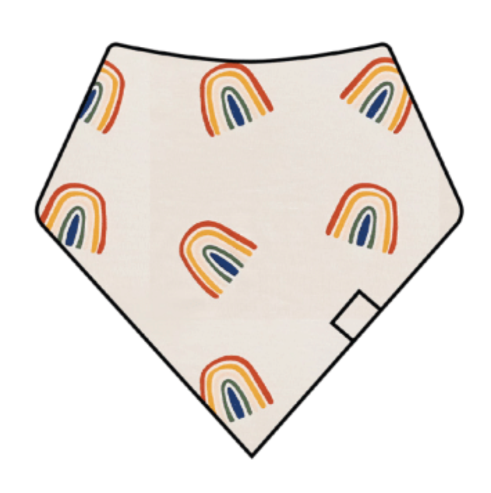 Kyte Baby Printed Bib Rust Rainbow Oat