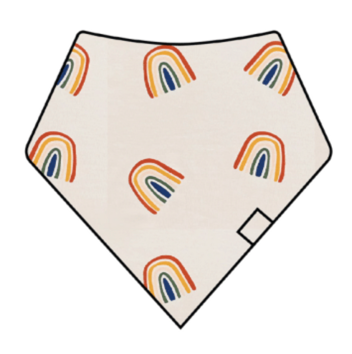 Kyte Baby Printed Bib Rust Rainbow Oat