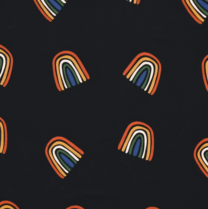 Printed Zippered Romper Rust Rainbow Midnight