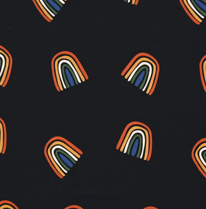 Printed Zippered Footie Rust Rainbow Midnight