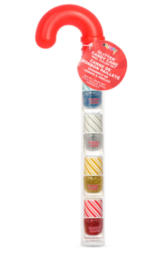 Glitter Candy Cane Nail Polish Set