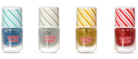 Glitter Candy Cane Nail Polish Set