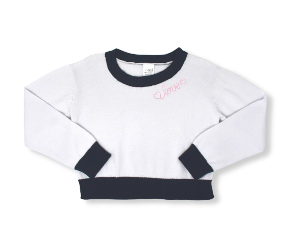 Stella Sweater | White/Navy Love
