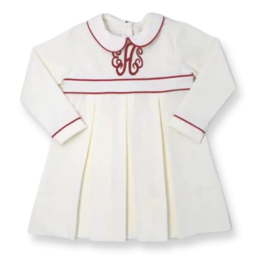Holly Long Sleeve Dress | White/Red