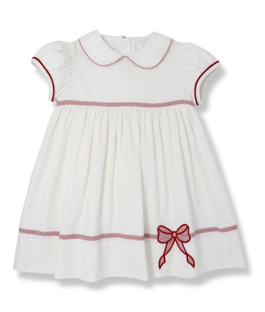 Audrey Dress | White/Red