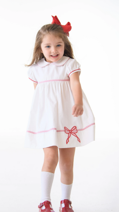 Audrey Dress | White/Red