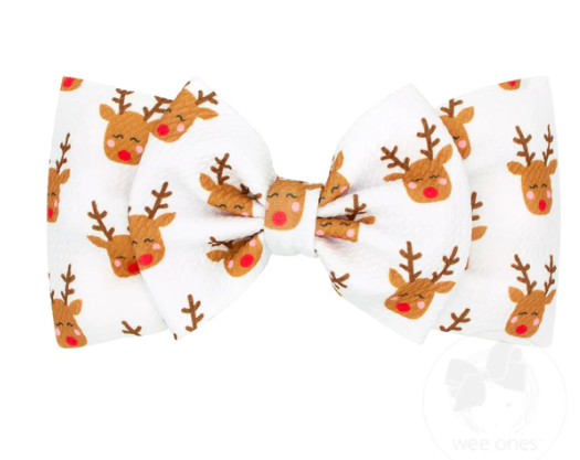 Wide Headband w/Bow | Reindeer