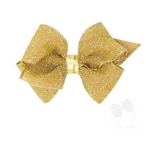 X-Small Sparkle Glitter Textured Bow | Gold