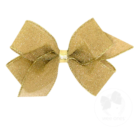Medium Sparkle Glitter Textured Bow | Gold
