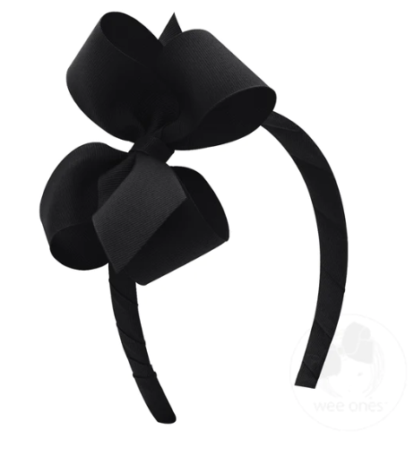 Md. Grosgrain Bow on Headband | Black