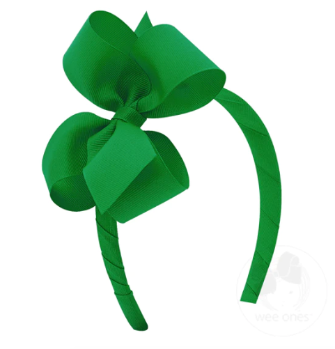 Md. Grosgrain Bow on Headband| Green