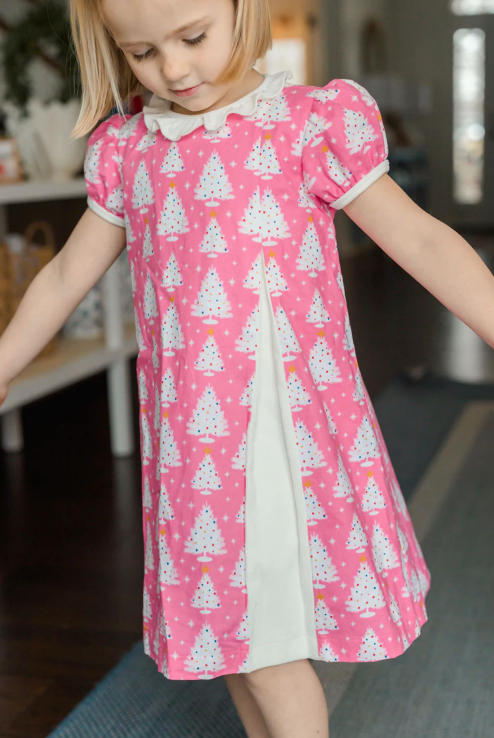 Rosie Dress | Pink Christmas Trees
