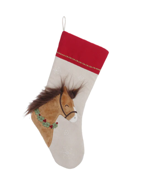Horse and Holly Stocking