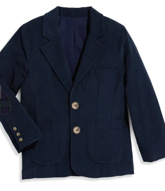 Elbow Patch Blazer | Navy w/Melbourne Plaid