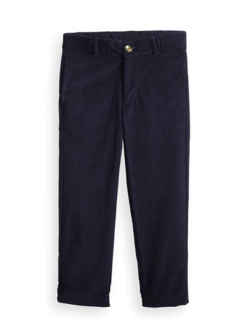 Corduroy Faux Zip Pant | Navy
