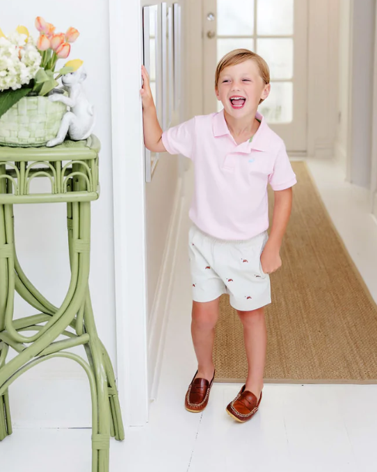 Prim and Proper Polo | Palm Beach Pink w/Buckhead Blue Stork