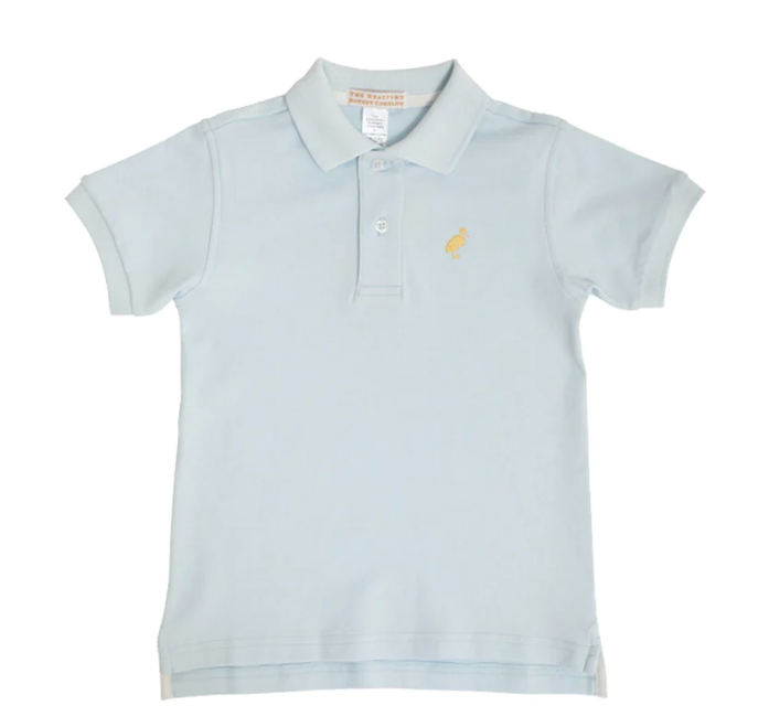 Prim and Proper Polo | Buckhead Blue W/Bellport Butter Yellow Stork