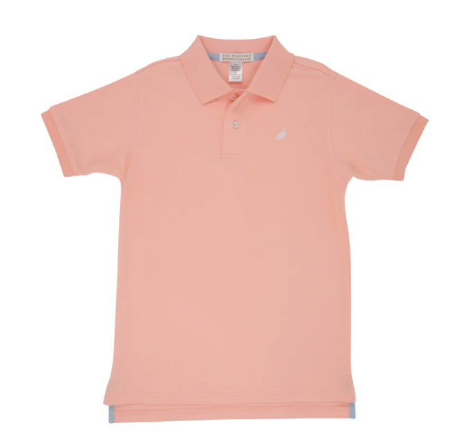 Prim and Proper Polo | PompanoPeach w/Multicolor Stork