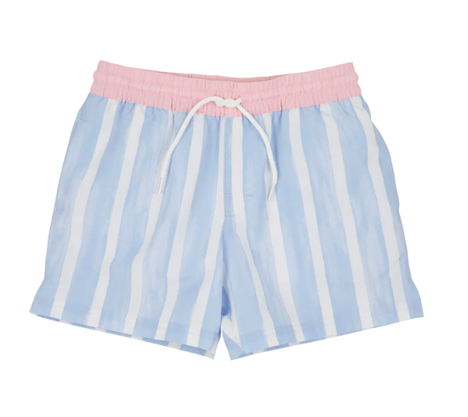 Turtle Bay Swim Trunks | Sea Well Stripe/Palm Beach Pink