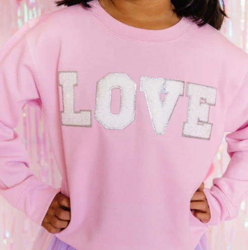 Love Patch Sweatshirt | Pink