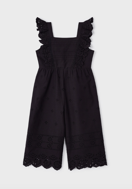 Eyelet Jumpsuit | Black | 3845
