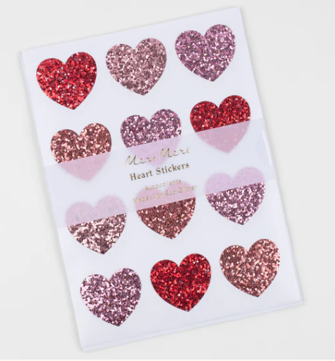 Glitter Heart Stickers